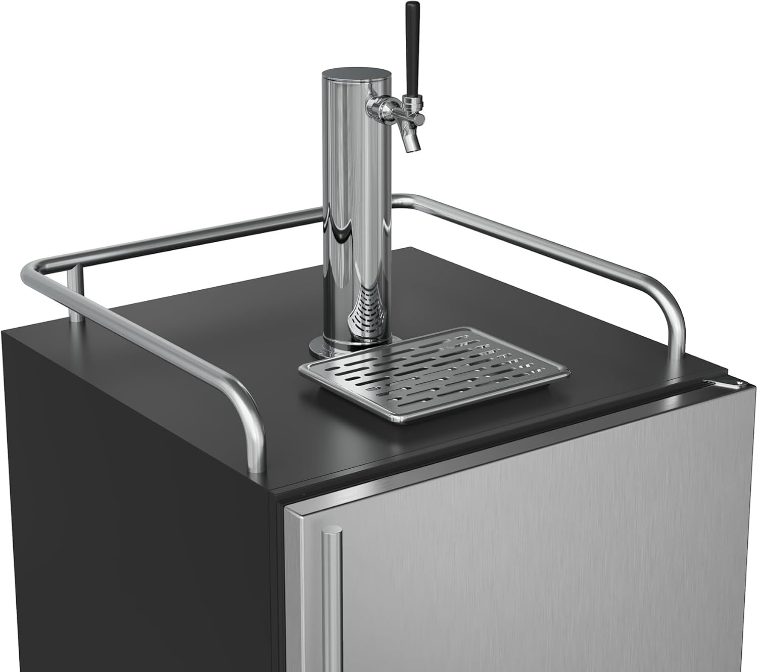 EdgeStar Full Size Built-In Black Stainless Steel Kegerator
