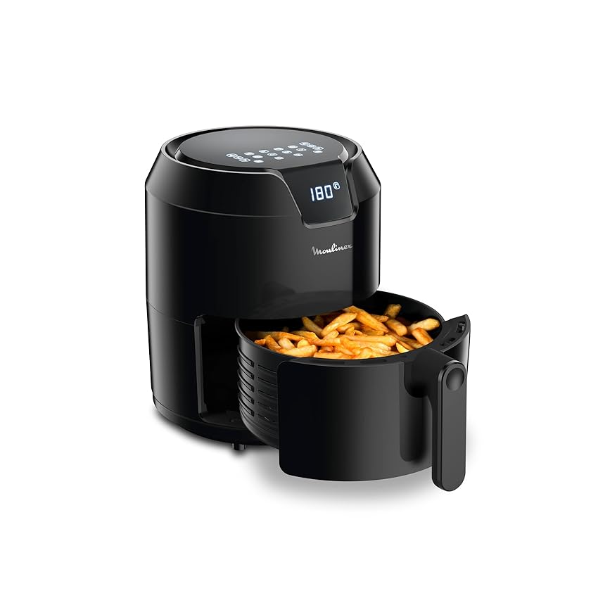 Immagine del prodotto Moulinex Easy Fry Deluxe, Friggitrice ad Aria per Preparazioni Sane, Raffreddamento ad Aria Calda, 4.2L Design Compatto, Regolazione della Temperatura, Timer, 8 Programmi, nero, EZ4018