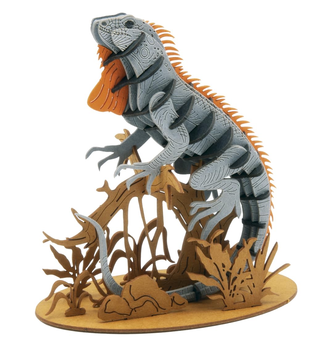 Fridolin 11744 3D Paper Model - Lizard, gray, ca. 8,5 x 9,5 x 5 cm (montiert)
