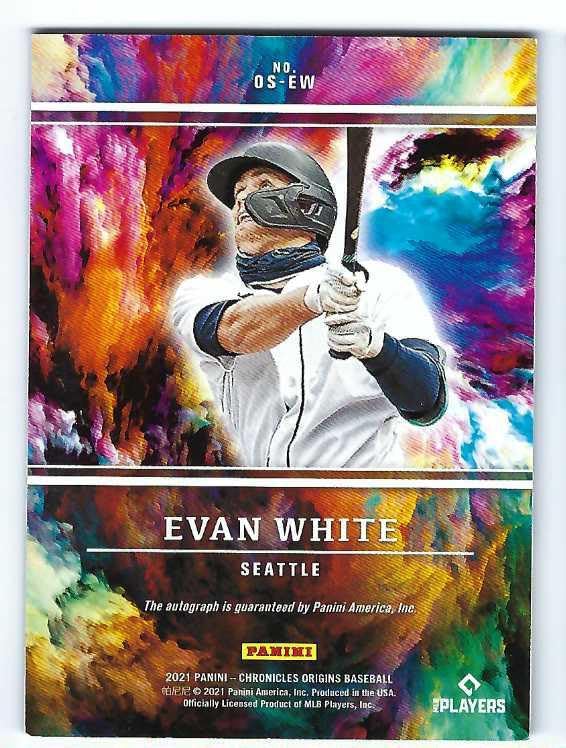 EVAN WHITE 2021 Panini Chronicles Origins Signatures RED PARALLEL Rookie Card RC #27 of only 99 Made! AUTOGRAPH #OS-EW Seattle Mariners Baseball