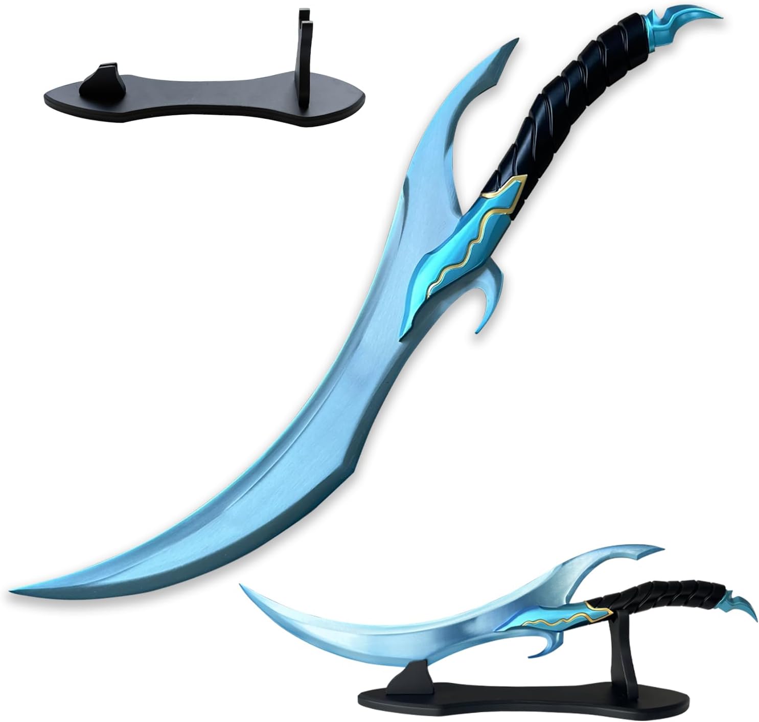 24" Anime Baruca s Sword Steel Sword Full Metal with Display Stand Cosplay Prop,for Collection,Stage Performance,Gift