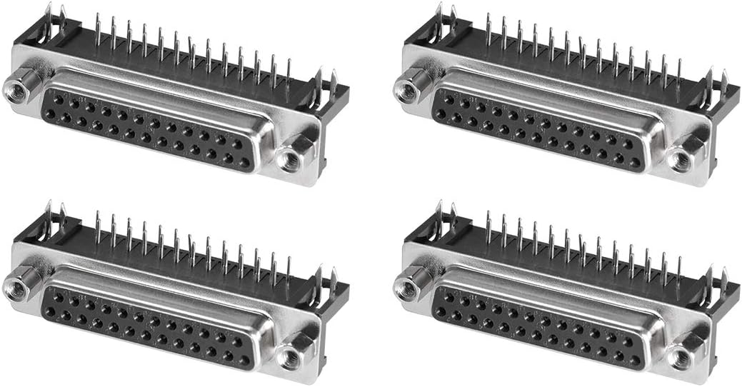 Amazon.com: uxcell D-sub Connector Female Socket 25-pin 2-Row Right ...