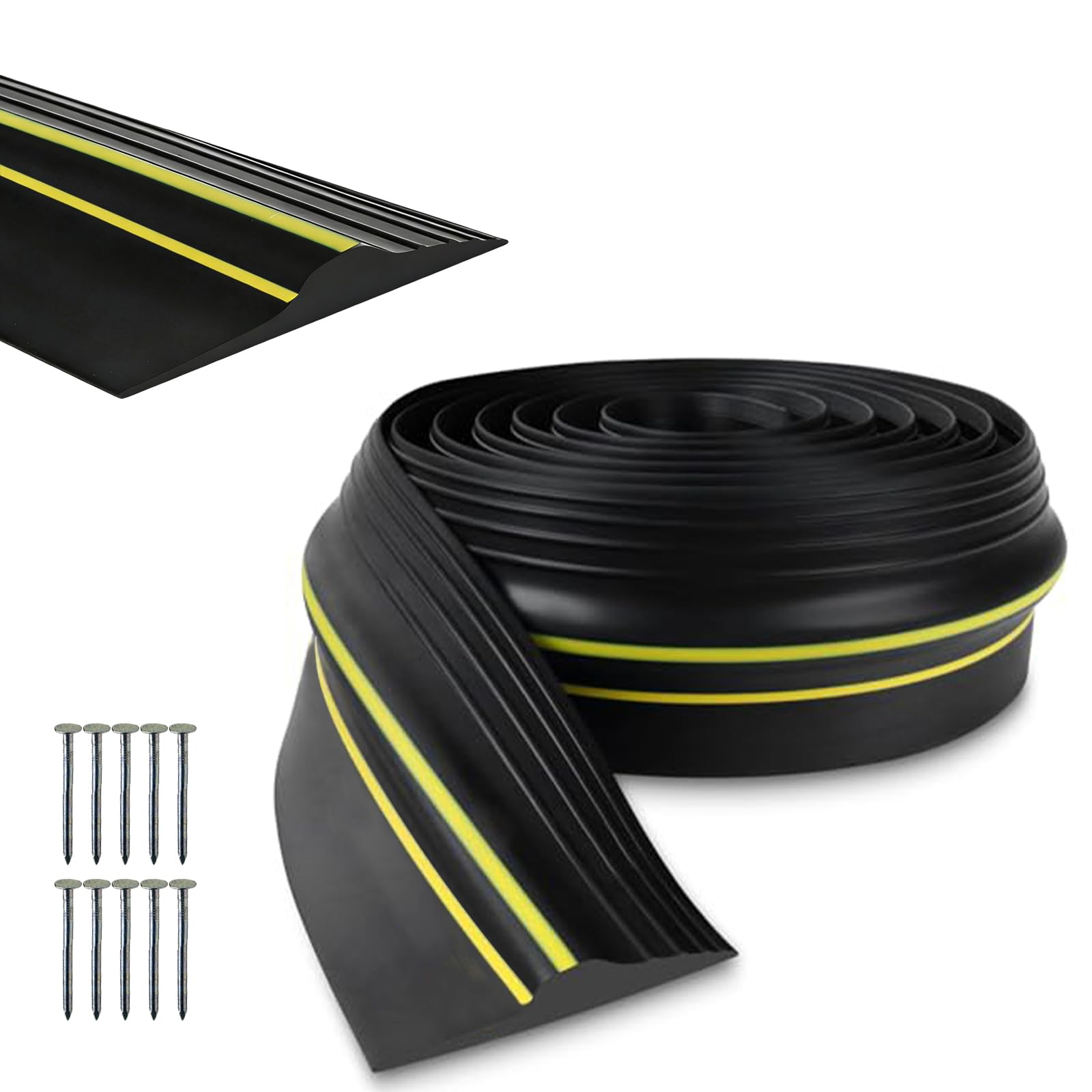 Garage Door Seal with Screws,3M Weatherproof Garage Door Threshold Seal,100x25mm Universal Garage Door Draught Excluder Bottom Blocks Dust Rain and Keeping Garage Clean Dry