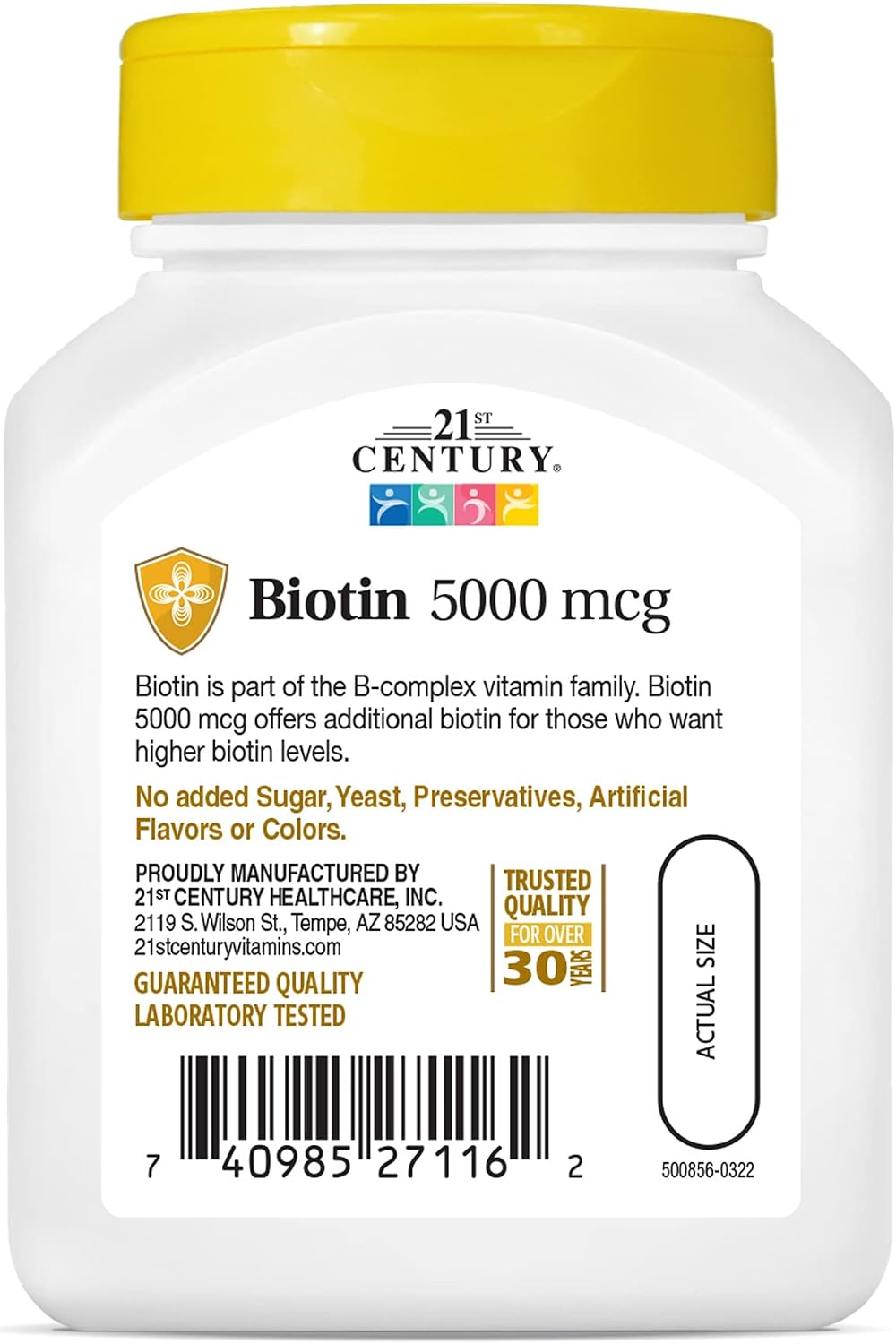 21st Century Biotin, 5,000 mcg, 110 Capsules