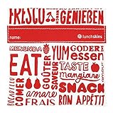 Lunchskins Reusable Velcro Sandwich Bag, Red Word Collage