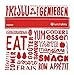 Lunchskins Reusable Velcro Sandwich Bag, Red Word Collage