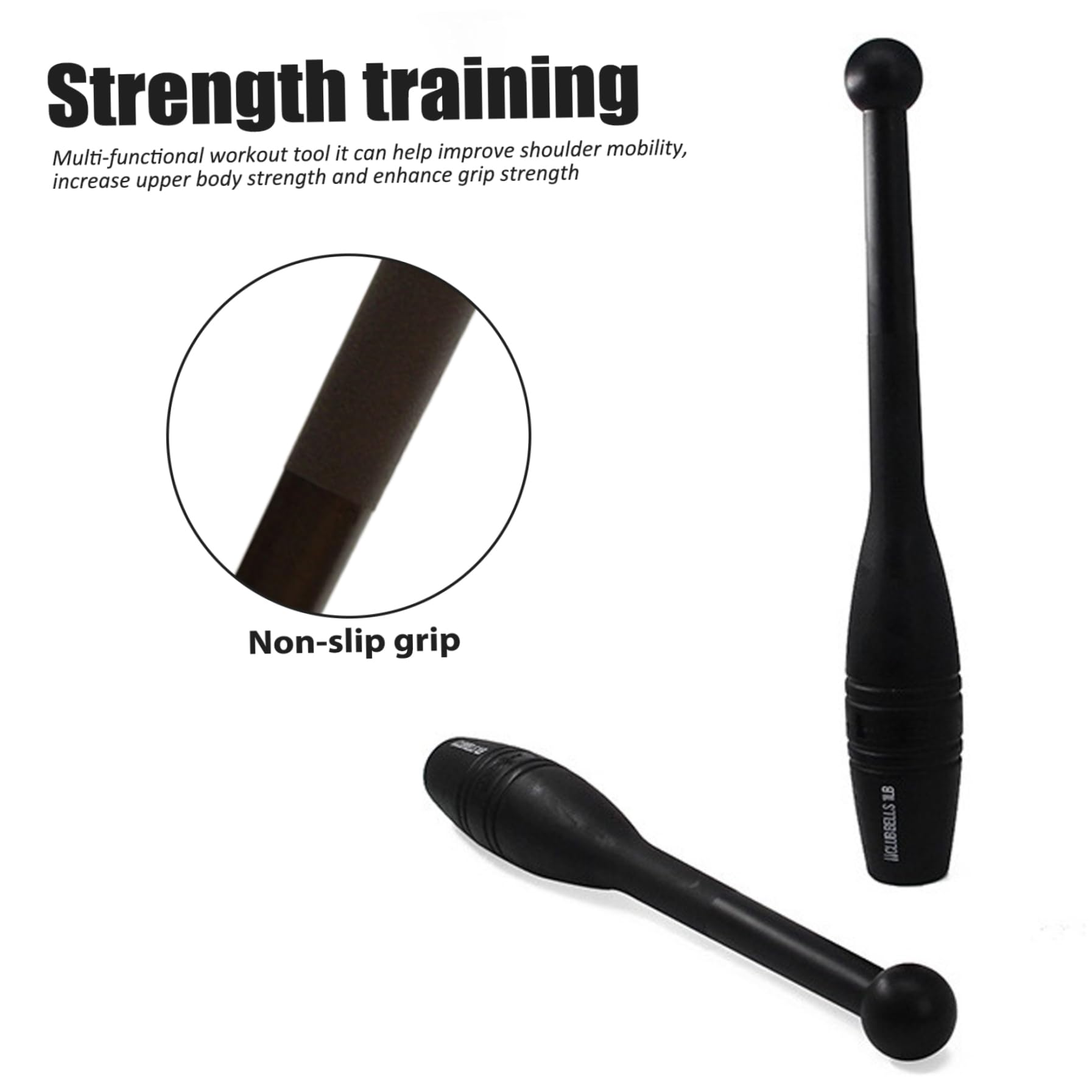 Club indiani, 2 pezzi Club indiano da 1 libbre impermeabile Macebell Allenamento riutilizzabile MACE ponderato Club per l'allenatore della forza di presa, Mazza in plastica per la palestra, fitness