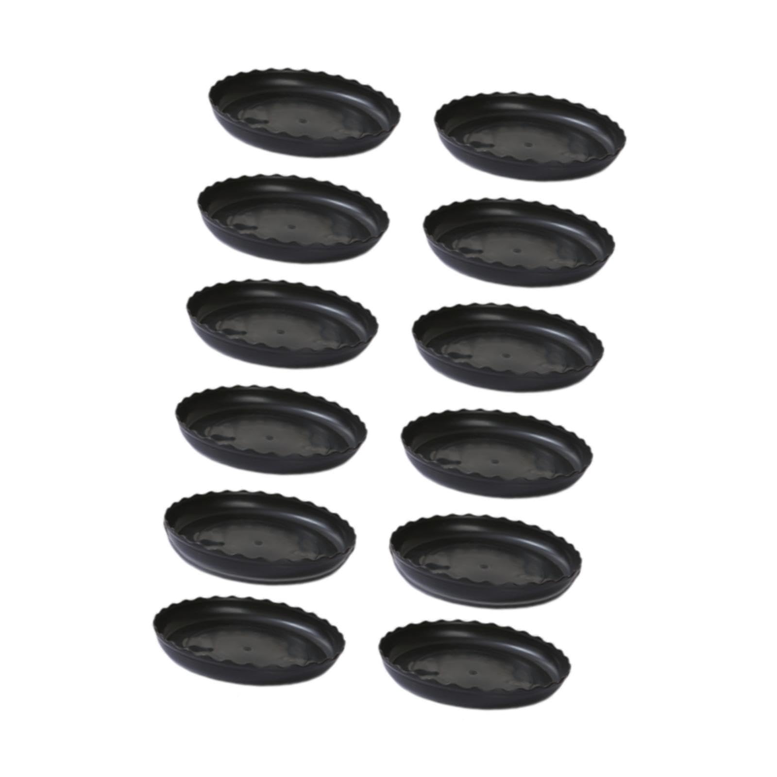 Bothyi 12Pcs Plant Saucer,Water Tray,Thick Round Traditional Design Stylish Water Drainage Sturdy Dish Plant Tray Flower Pot Saucers, Black, M