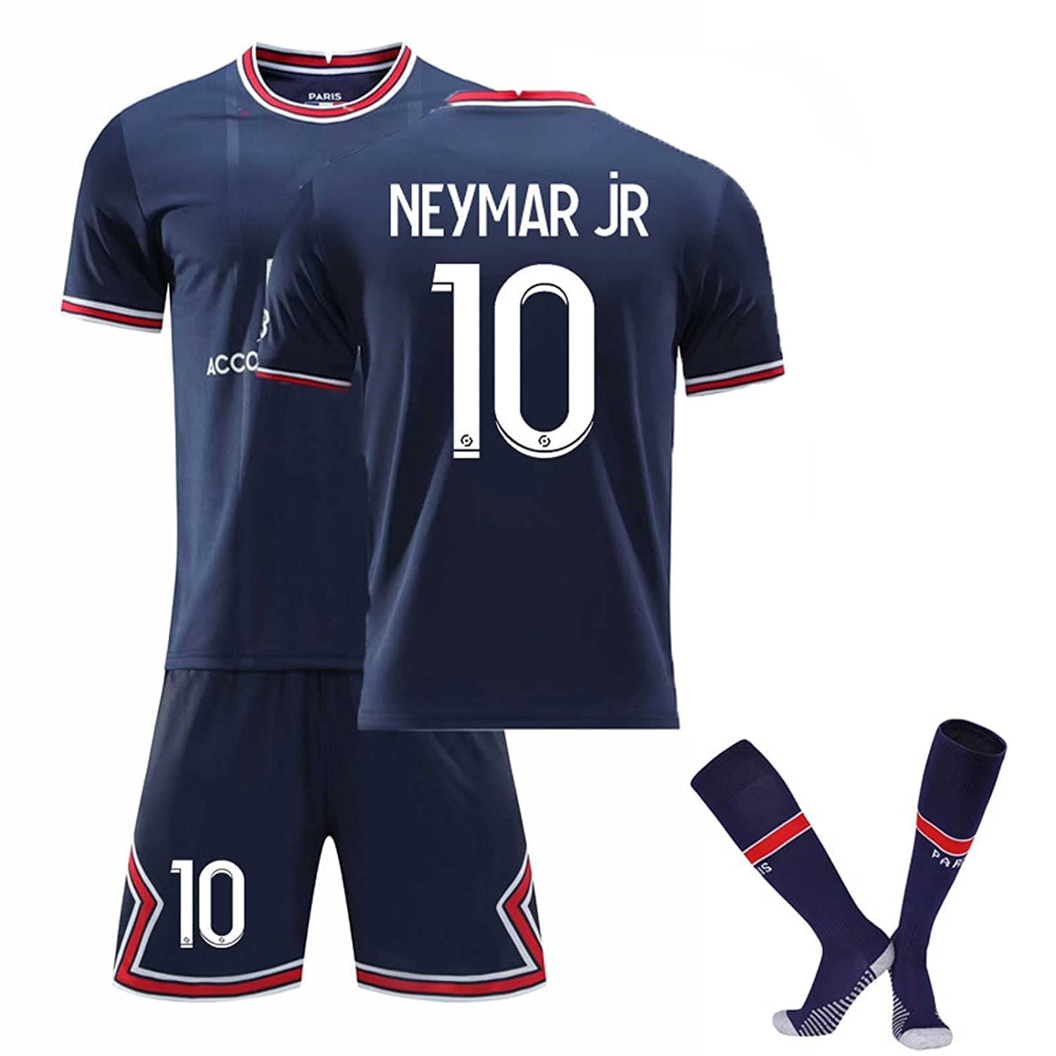Football Jersey for Kids Set, Boy Soccer Jerseys Training Suit T Shirt Messi Mbappe Neymar