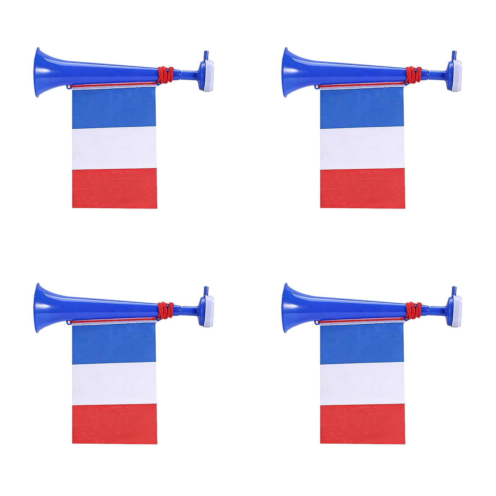 Shurhome 4Pcs 2026 Year Soccer Event Flag Celebration Trumpets Vuvuzelas Cheering Horn for Game and Festival Occasion Fan Celebration Trumpets