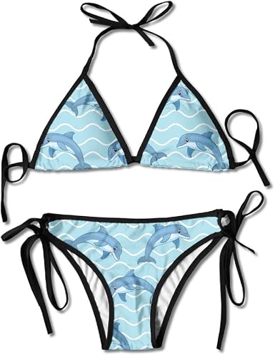 Amazon.com: Para mujer Delfín olas del mar azul moda Biniki bañadores  Bañador playa traje de baño : Ropa, Zapatos y Joyería