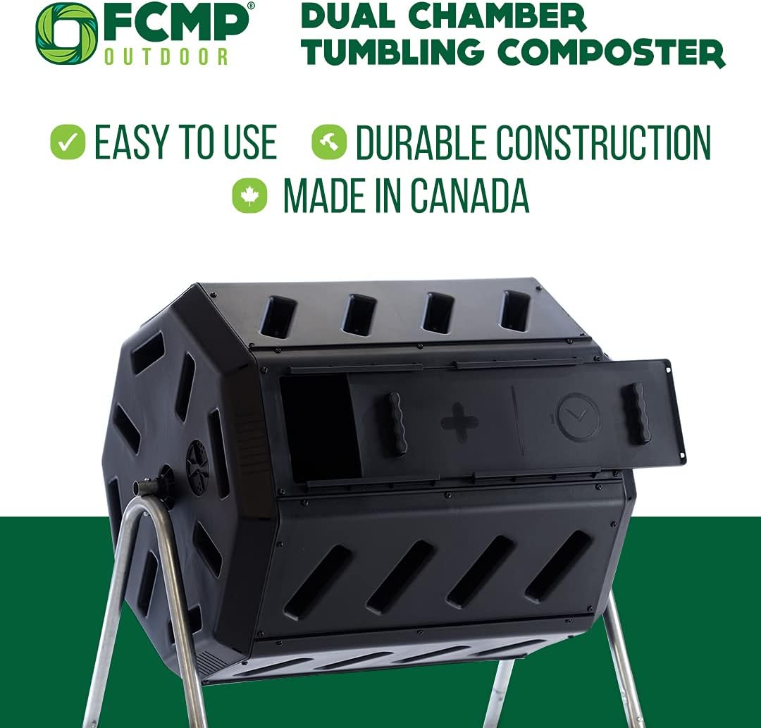 IM4000 Dual Chamber Tumbling Composter (Black) & New OXO Good Grips Easy-Clean Compost Bin - 1.75 GAL/6.62 L : Patio, Lawn & Garden