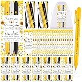 Youdaju 36 Set Christmas Teacher Appreciation Gift Bulk from Student Honey Bees Ballpoint Pens Retractable Sunflower Party Pen Bee Pens with Cards Organza Bag for Bee Lovers New Year Class Rewards