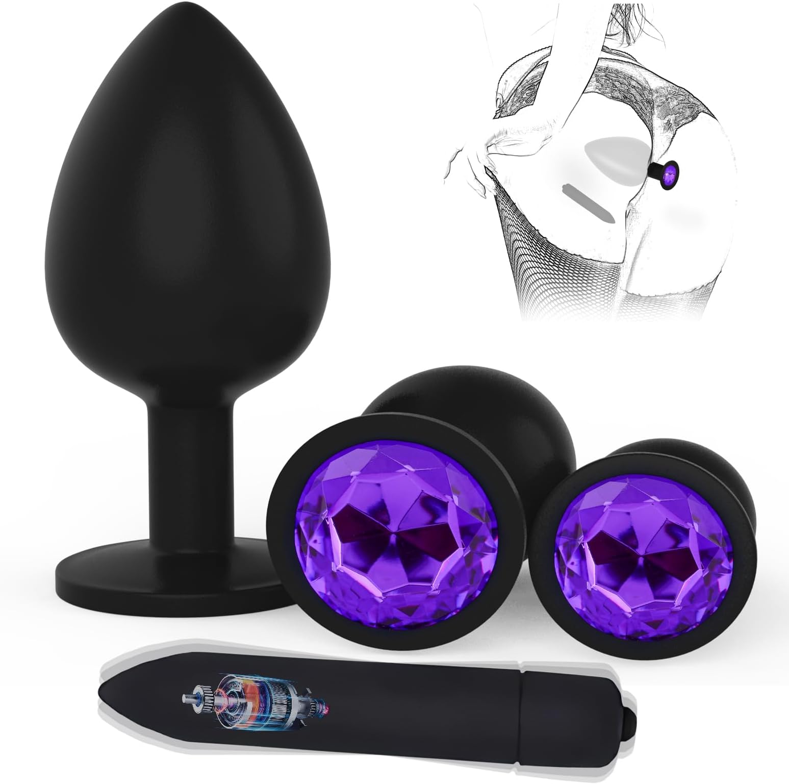 Butt Silicone 4 PCS Couple Training Sets Relaxing Plugs Adult Toy for Couple Anales Training Set for Women Men Game Sunglasses N13