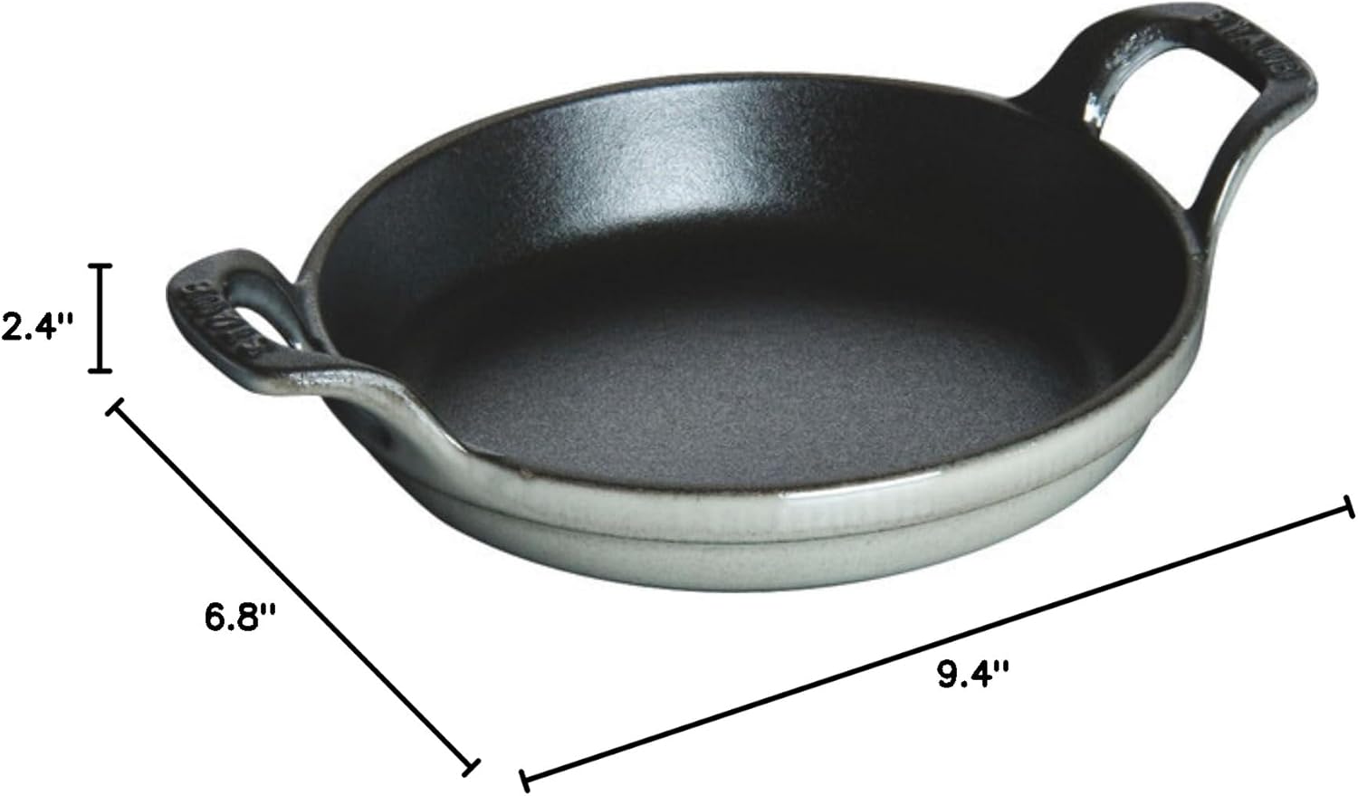 staub Dish 40509-544 Mini Round Dish, Gray, 4.7 inches (12 cm) Au Gratin Dish, Induction Compatible