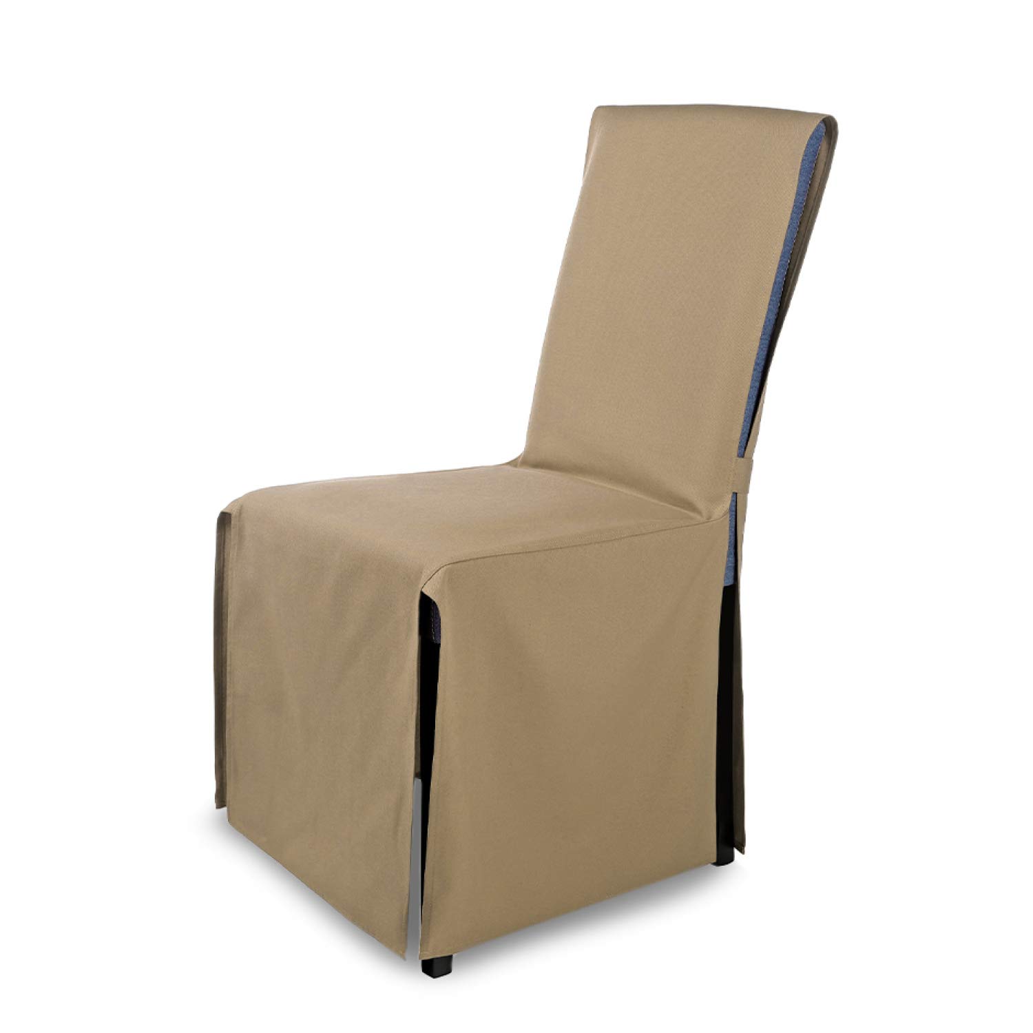 SCHEFFLER-Home Stuhlhusse Mila 6er Set/Festlicher Stuhlbezug mit Schleife für Weihnachten, Hochzeit, Geburtstag/Elegante Bankett-Husse für jeden Anlass und Stuhl/Für Esszimmer, Wohnzimmer/Beige