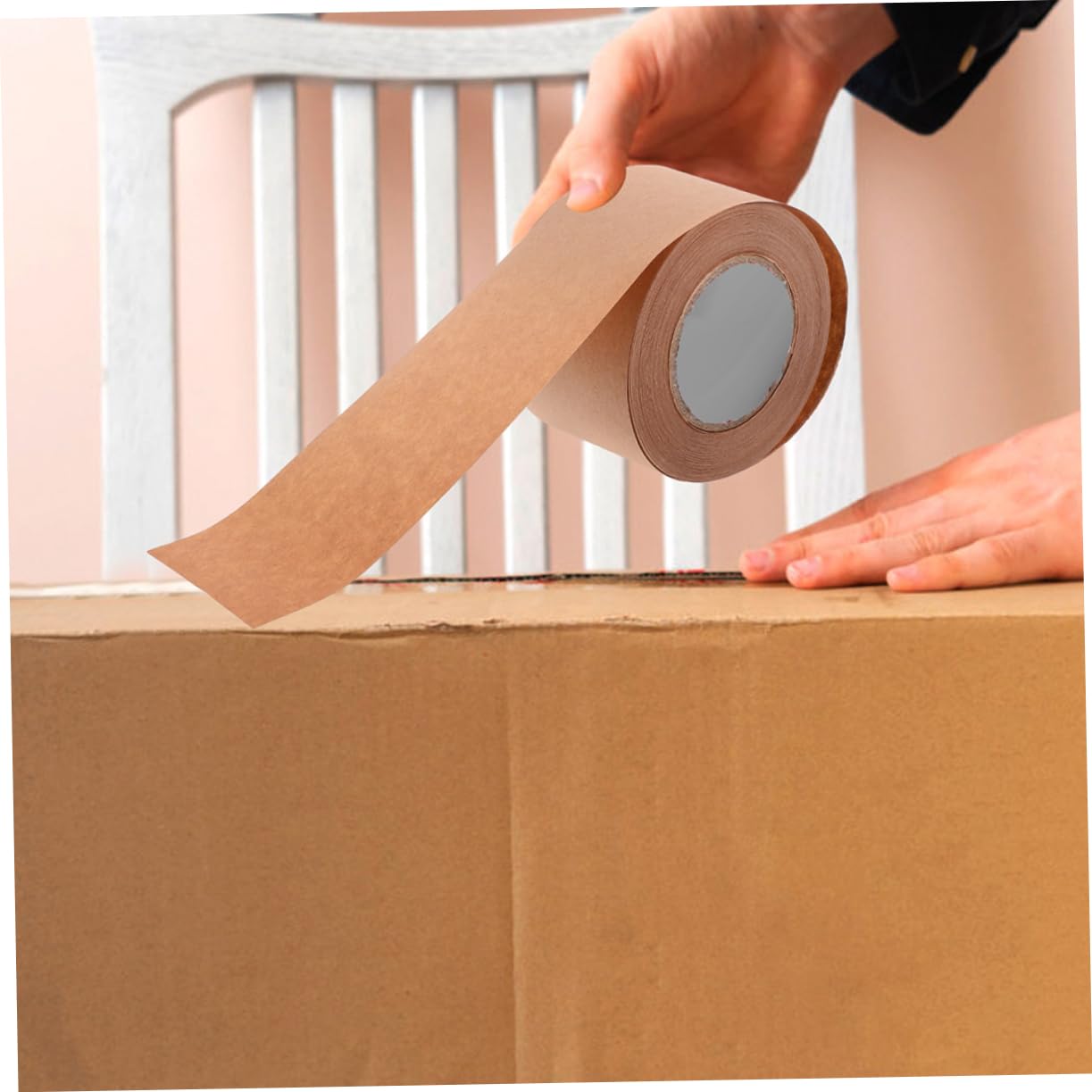 NUOBESTY 3 Set 3 Set Di Nastro Di Carta Kraft Nastro Da Imballaggio Kraft Resistente Di Marcatura Di Spedizione Di Tenuta Di Carta Marrone 3 * 3