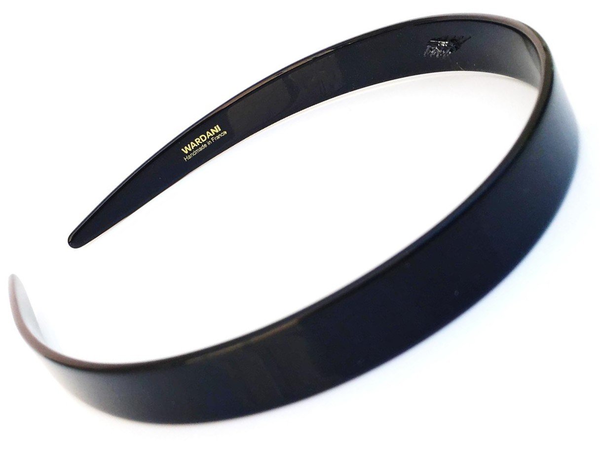 1.5 Cm French Headband acetate celluloid Handmade in France (Black)