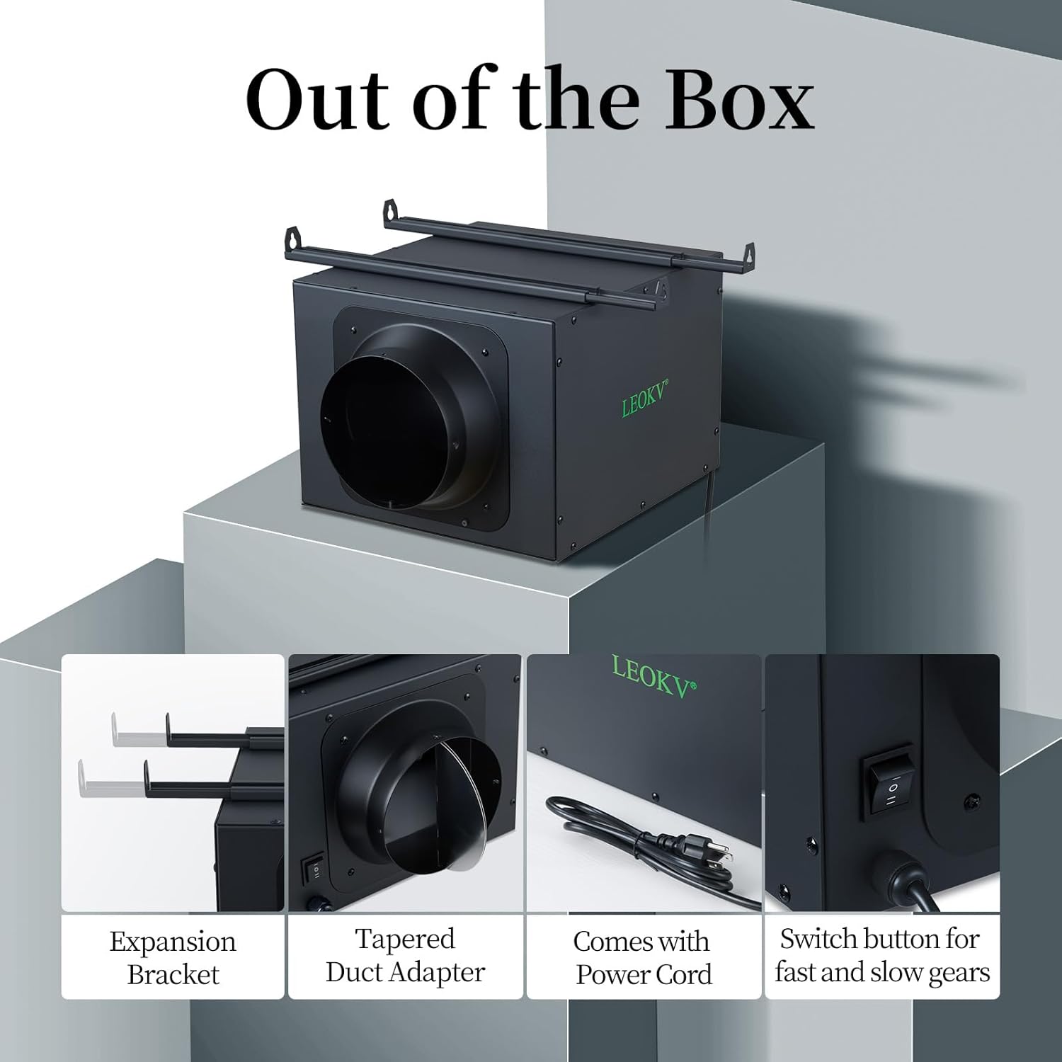 Ultra Quiet 6Inch In Line Fan,2 Speeds 330CFM Innovative low-noise design It is suitable for ventilation and air exchange in bedrooms,bathrooms,kitchens,studios and other places All-copper wire motors