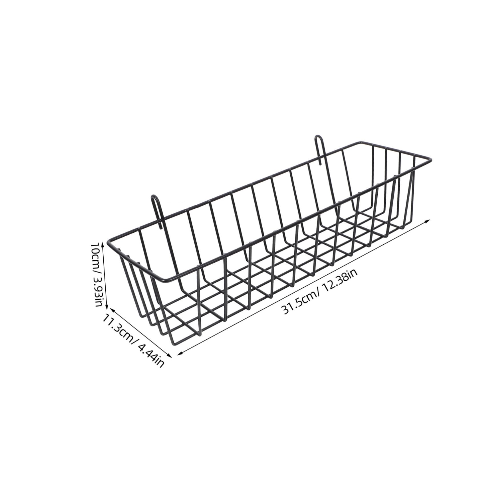 PRETYZOOM 2pcs Organizing Baskets: Large Metal Wire Baskets for Pantry Wall Storage Grid Wall Fit