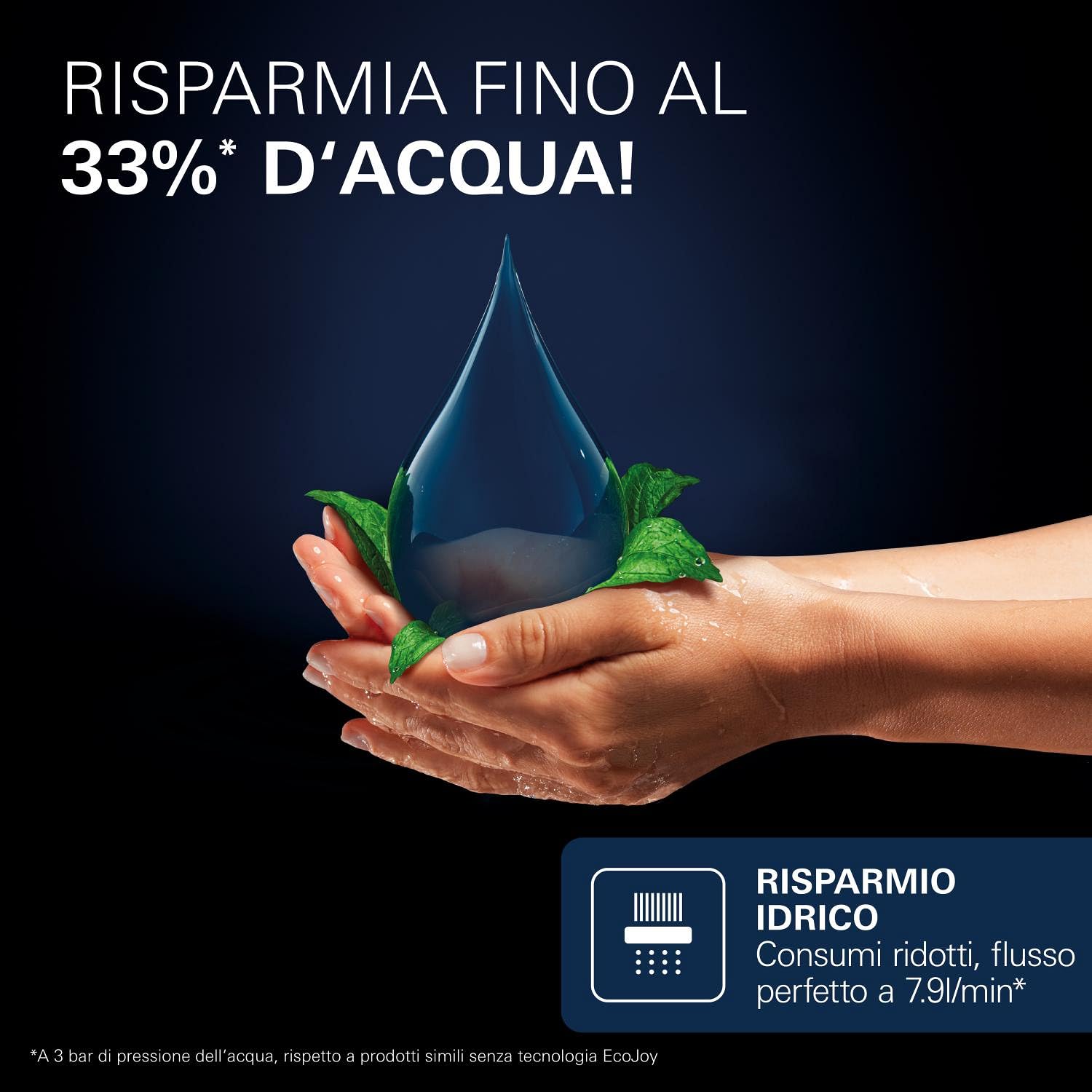 GROHE Vitalio Joy+ 120 Doccino doccia con 3 getti: pioggia, getto, booster (risparmio idrico 7,9 l/min, protezione antiscottatura, sistema di montaggio universale), cromata, 1348640000