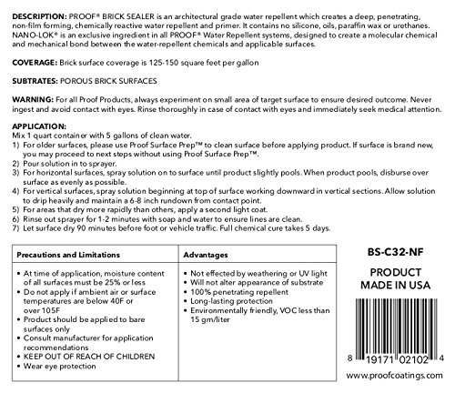 BS-C32-NF Brick Sealer, Clear