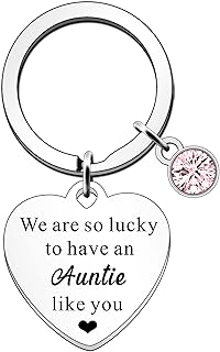 Auntie Gifts from Nephew Niece Auntie Keyring Auntie Birthday Gifts We are So Lucky to Have an Auntie Like You Keychain