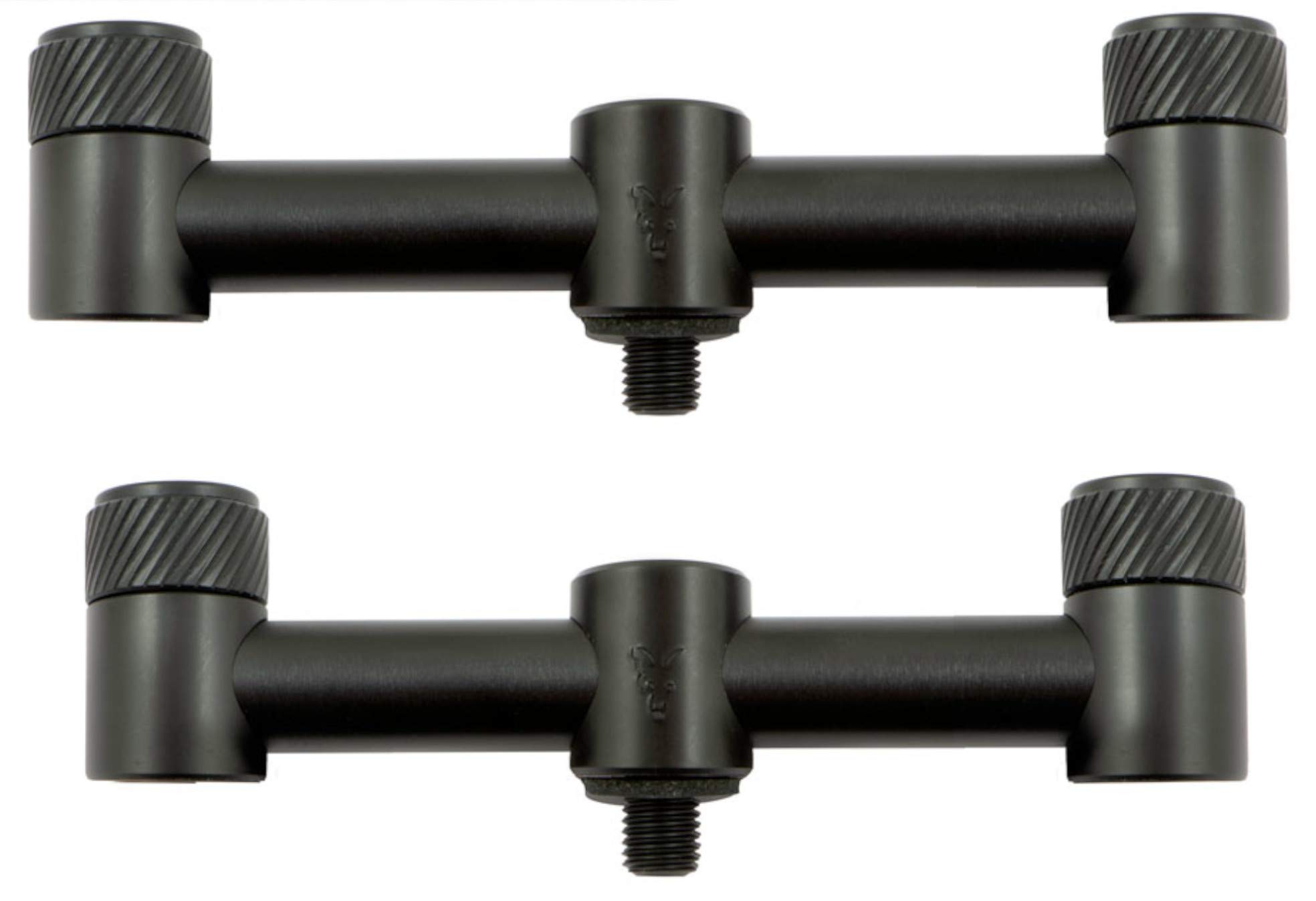 Fox Black Label 2-Rod QR Buzzer Bar (11,5 & 13cm) - 2 Buzzerbars zur Ablage von Karpfenruten, Rutenablage zum Karpfenfischen, Halterung für Bissanzeiger & Angelruten