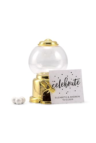 Miniatura 2 de Weddingstar Mini máquina de chicles para fiesta, color dorado, paquete de 2