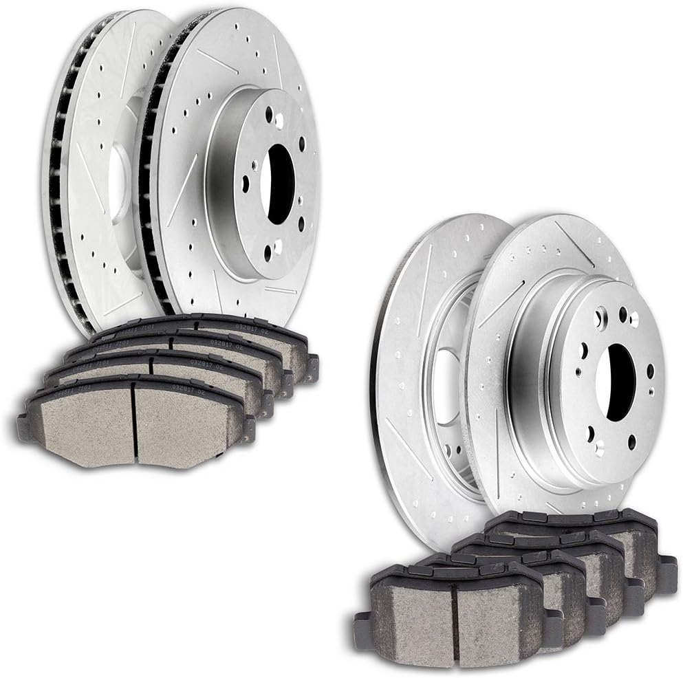 ECCPP Front and Rear Brake Kits, Brake Pads and Rotors Kit Fit for 2002 2003 2004 for Honda CR-V D914-7795 D536-7418 31304 31305