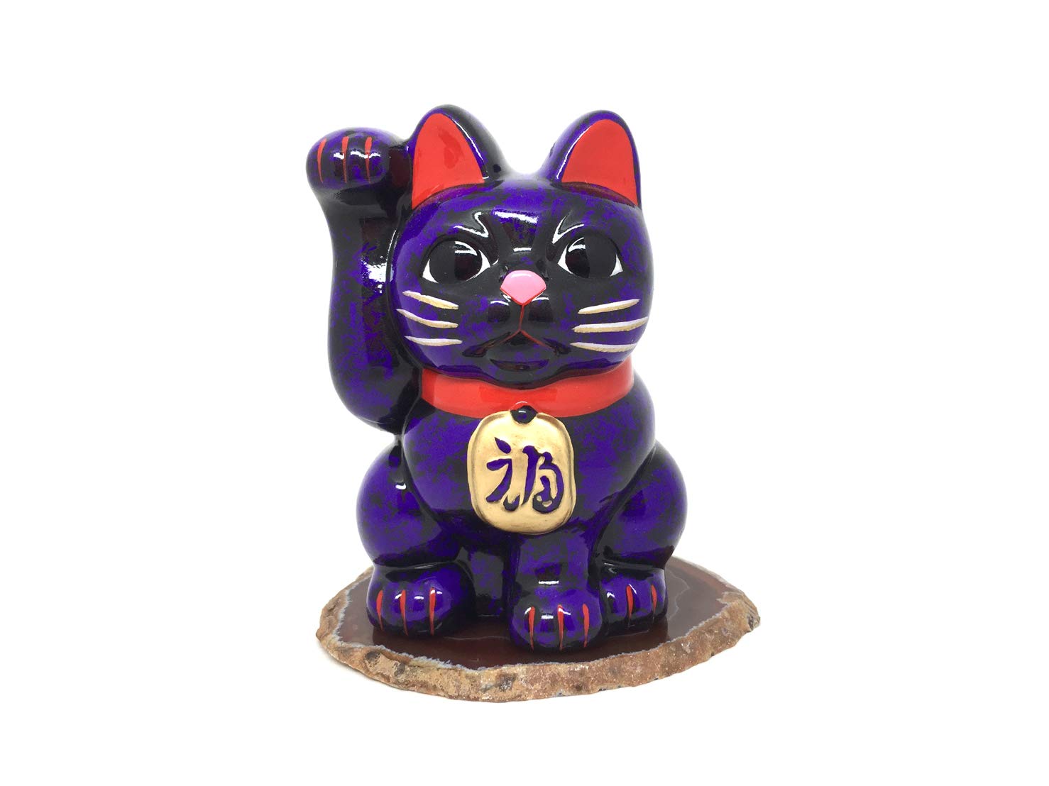 Amazon.co.jp: 招き猫 小 (紫×黒) : ホーム＆キッチン