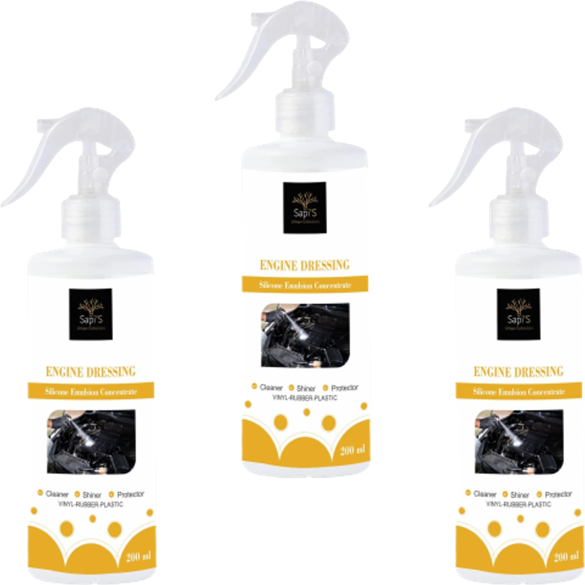 SAPI'S Engine Dressing Spray (3 x 200ml) - Powerful Vehicle Engine Cleaner & Protectant, 600ml Total-image-40