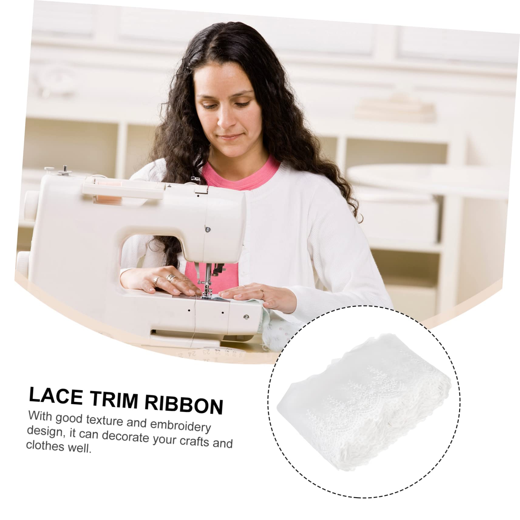 ifundom 2piezas Cinta De Encaje Para Manualidades y Costura Ribete De Yardas Para Decoración De Bodas Tarjetas Ropa y Proyectos