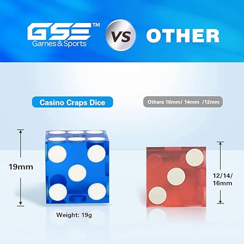 Miniatura 21 de GSE Games & Sports Expert Juego de 25 dados de casino de grado AAA de 0.748 in con bordes afilados y números serializados a juego para RPG