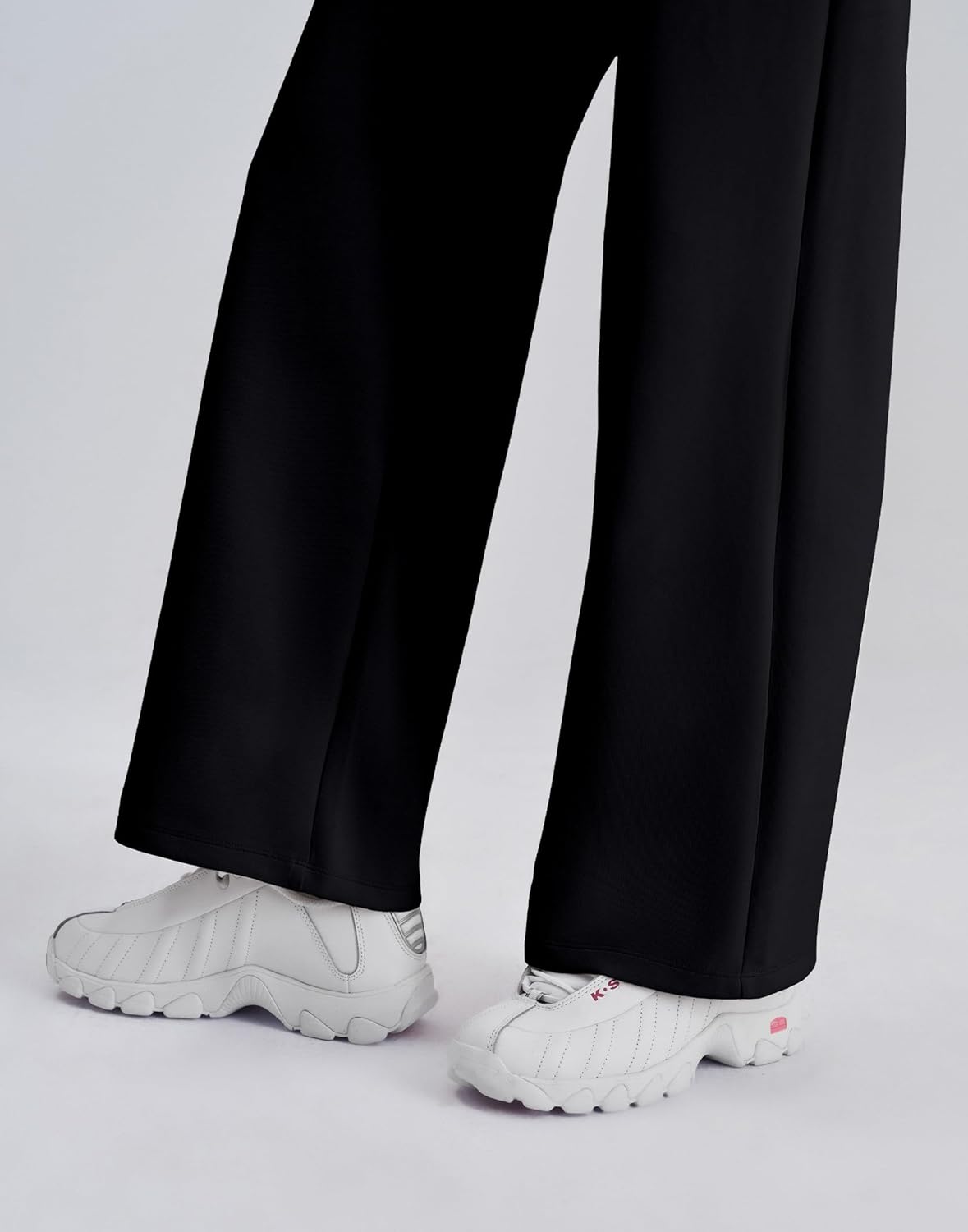 K-Swiss Womens Wide Leg Sweatpants - High Waisted Pants with Pockets for Casual Lounge Travel 30" - Image 5