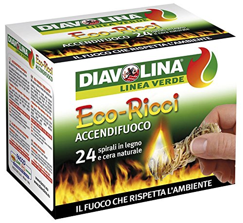 Kekai KT0563 - Pastillas de Encendido Ecológicas para Grill, Barbacoa, Estufa o Chimenea de Leña Eco Ricci 24 espirales de leña
