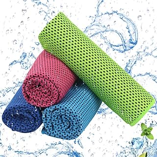 DKINY Cooling Towels 4 Pack Ice Cool Towel Cold Towel Chilly Towels for Neck Quick Dry Soft Breathable Sweat Towel for Gym Sports Golf Yoga Hiking Running Workout Men Women