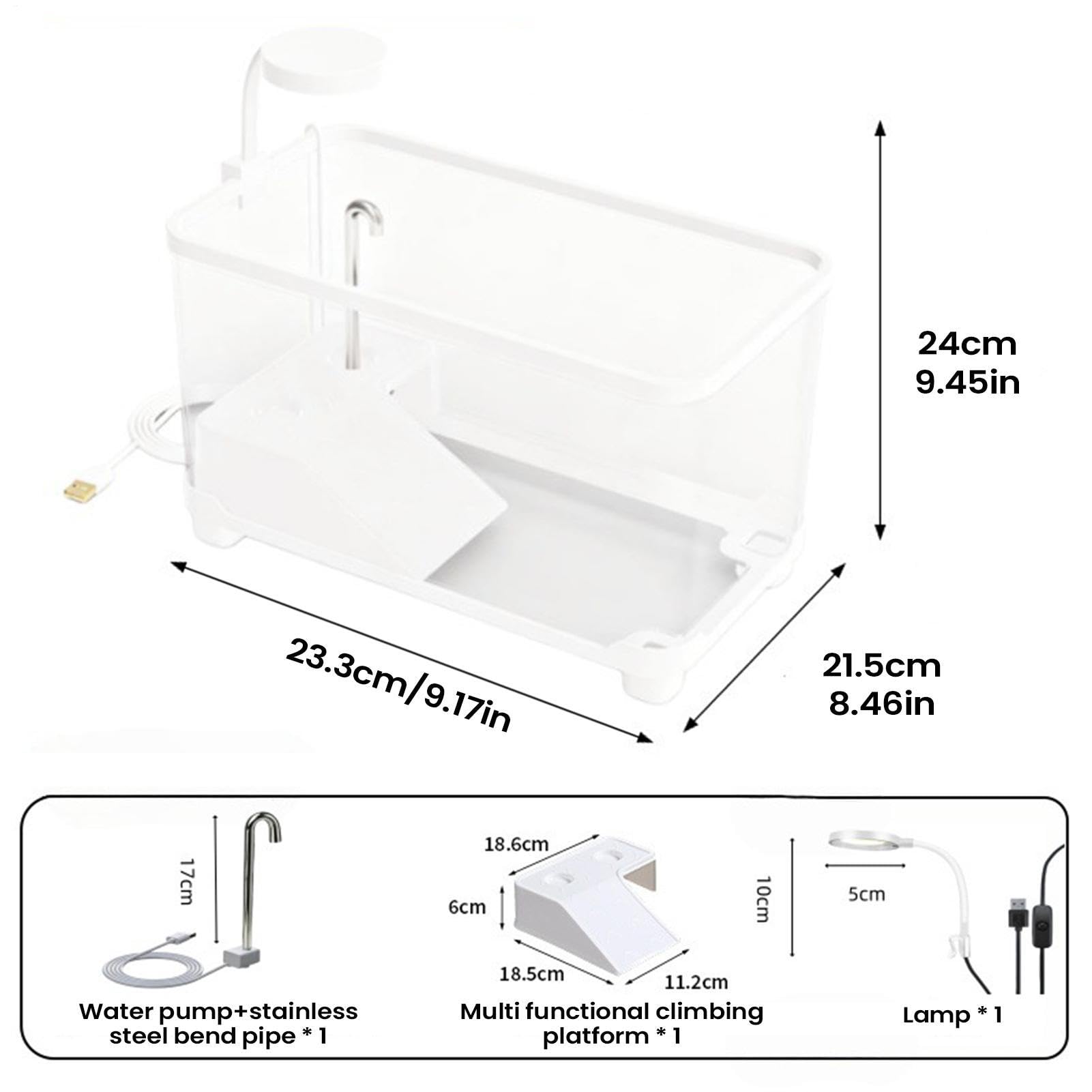 Turtles Tank - Clear Turtles akwarium terrarium Box with Basking Stage
