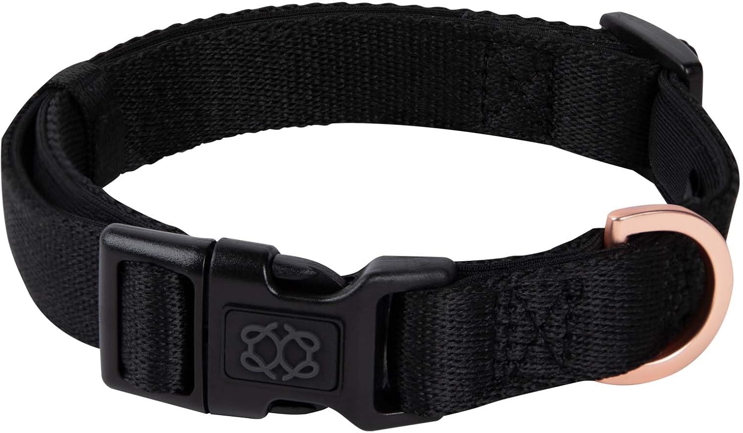 The DOGISTRY - City Collar - Black - Premium Dog Collar with Padded Neoprene & Signature Fabric - Refined Design & Everyday Luxury - Large