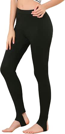 Allegra K Women's Cotton Leggings Elastic Waist Yoga Stirrup Pants Tights