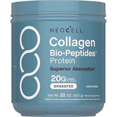 NeoCell Collagen Bio-Peptides Powder | 22oz | Super Hair, Skin, and Nails | Superior Absorption | Grassfed Protein Supplement | Advanced with 18 Essential Amino Acids
