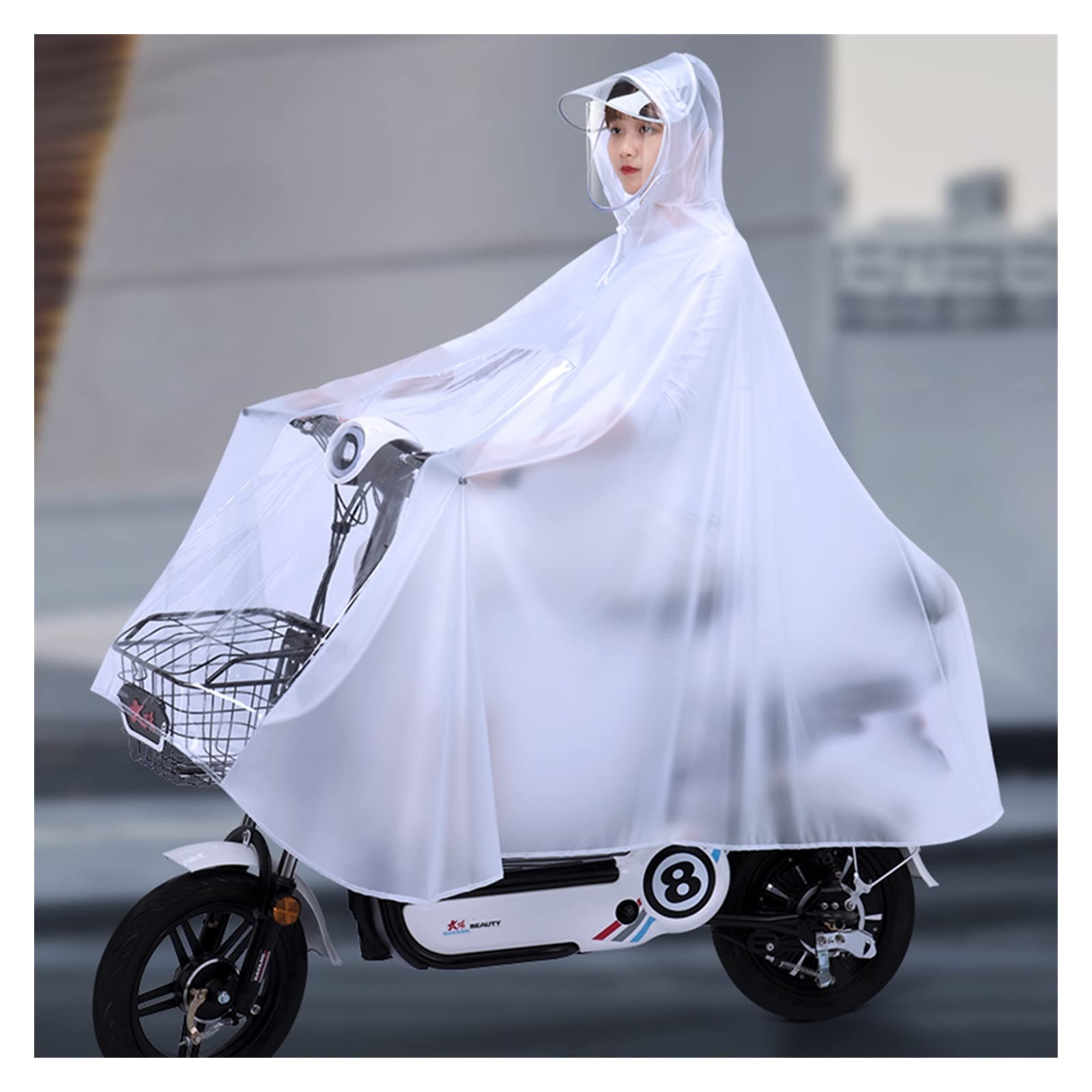 Rowerowa peleryna przeciwdeszczowa Poncho Ponczo przeciwdeszczowe z kapturem i osłoną lusterek Pojedyncze podwójne na rower E-Bike Motocykl Skuter mobilny