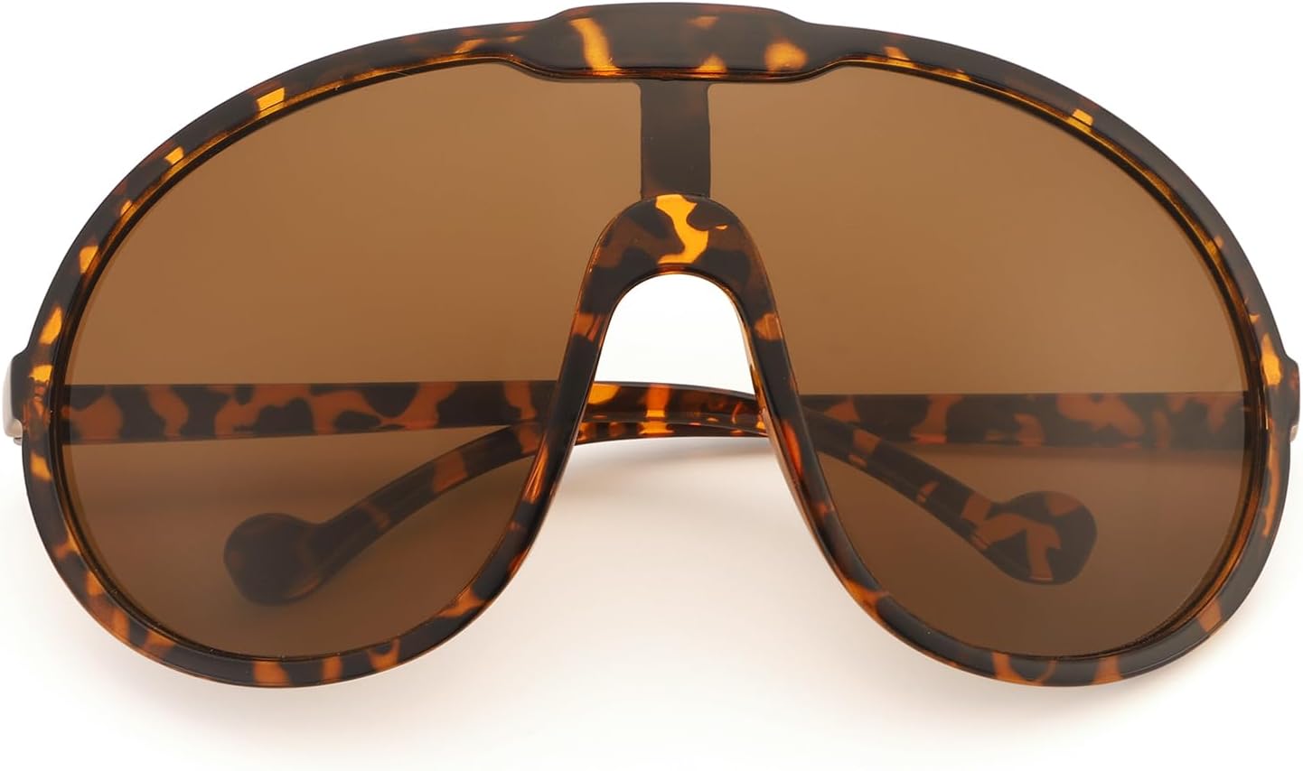 Dollger Oversized One Piece Sunglasses For Women Fashion Men Wrap Around UV400 Shield Goggles - Image 7