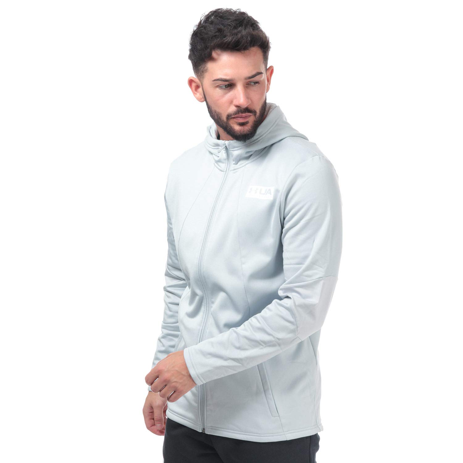 Under Armour Men Gametime Fleece Fz Warm-Up Top - Halo Gray//White (014), Medium