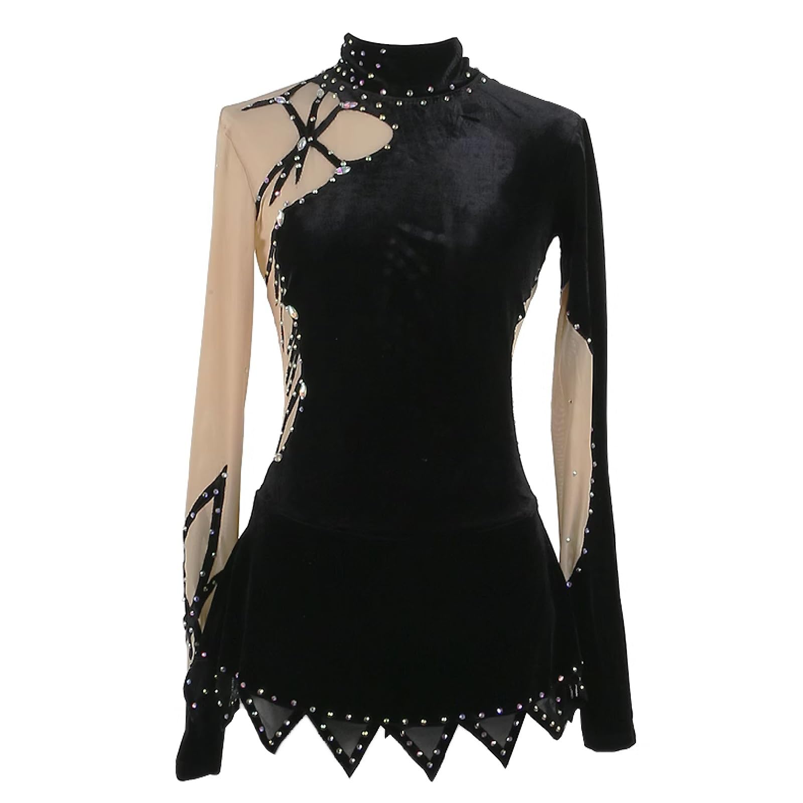 Vestido De Patinaje Artístico For Mujer Con Diamantes, Vestidos De Patinaje Sobre Hielo For Niñas For Competición, Uniformes De Porristas