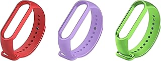 Kit 3 Pulseiras NSmart compatíveis com para MI BAND 5/6 + Película - Nandos-Store (Kit 3 Laranja/Lilás/Verde limão)
