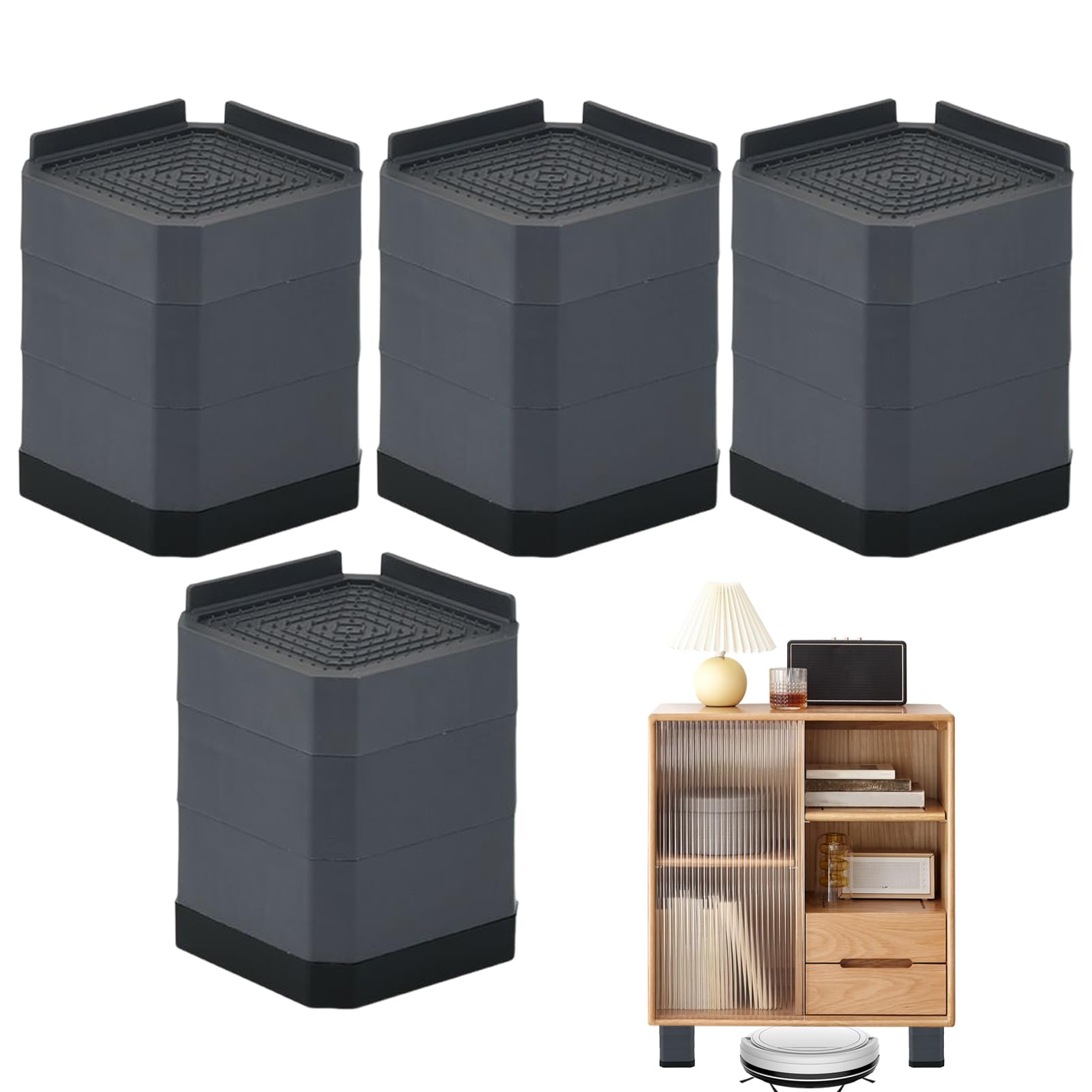 Protectores de suelo para patas de silla, juego de elevadores para sofá y cama