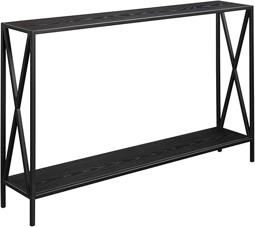 Miniatura 20 de Convenience Concepts Tucson - Mesa de consola, color negro/cereza. Cereza/Negro,Barnwood / Negro,Roble Inglés/Negro,Negro,Gris/Negro,Espresso /