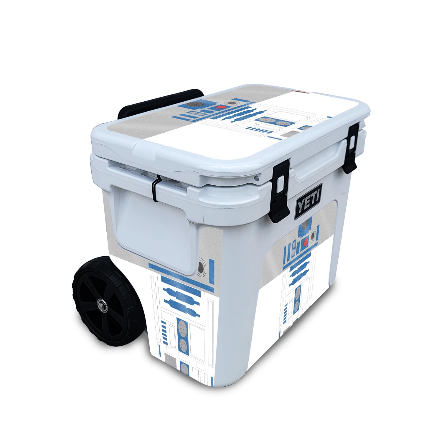 Glossy Glitter Skin Compatible with Yeti Roadie 32 Wheeled Cooler - Cyber Bot - Premium 3M Vinyl Protective Wrap Decal Cover - Easy to Apply | Crafted in The USA by MightySkins