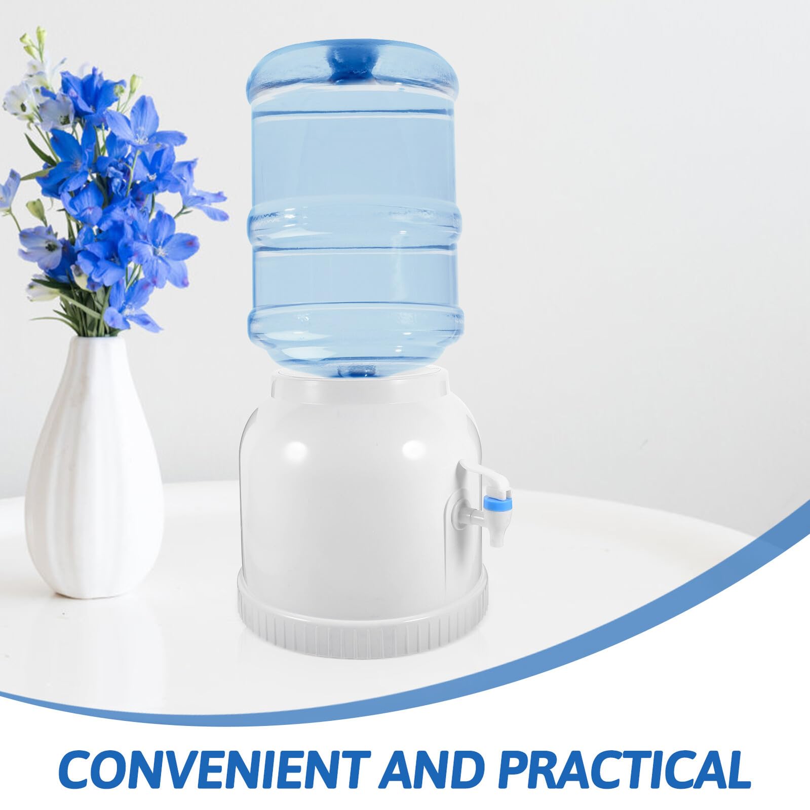 Soporte para Jarra de Agua Blanco de Plástico, Dispensador de Agua de Mostrador Instalación Conveniente y Estructura Resistente para Uso Doméstico Oficina